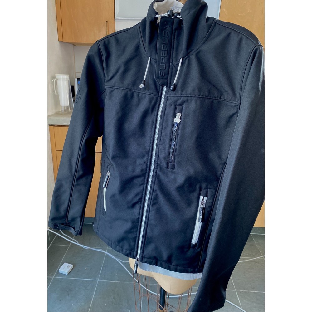 Superdry Black & White Full Zip Windtrekker Jacket Size M